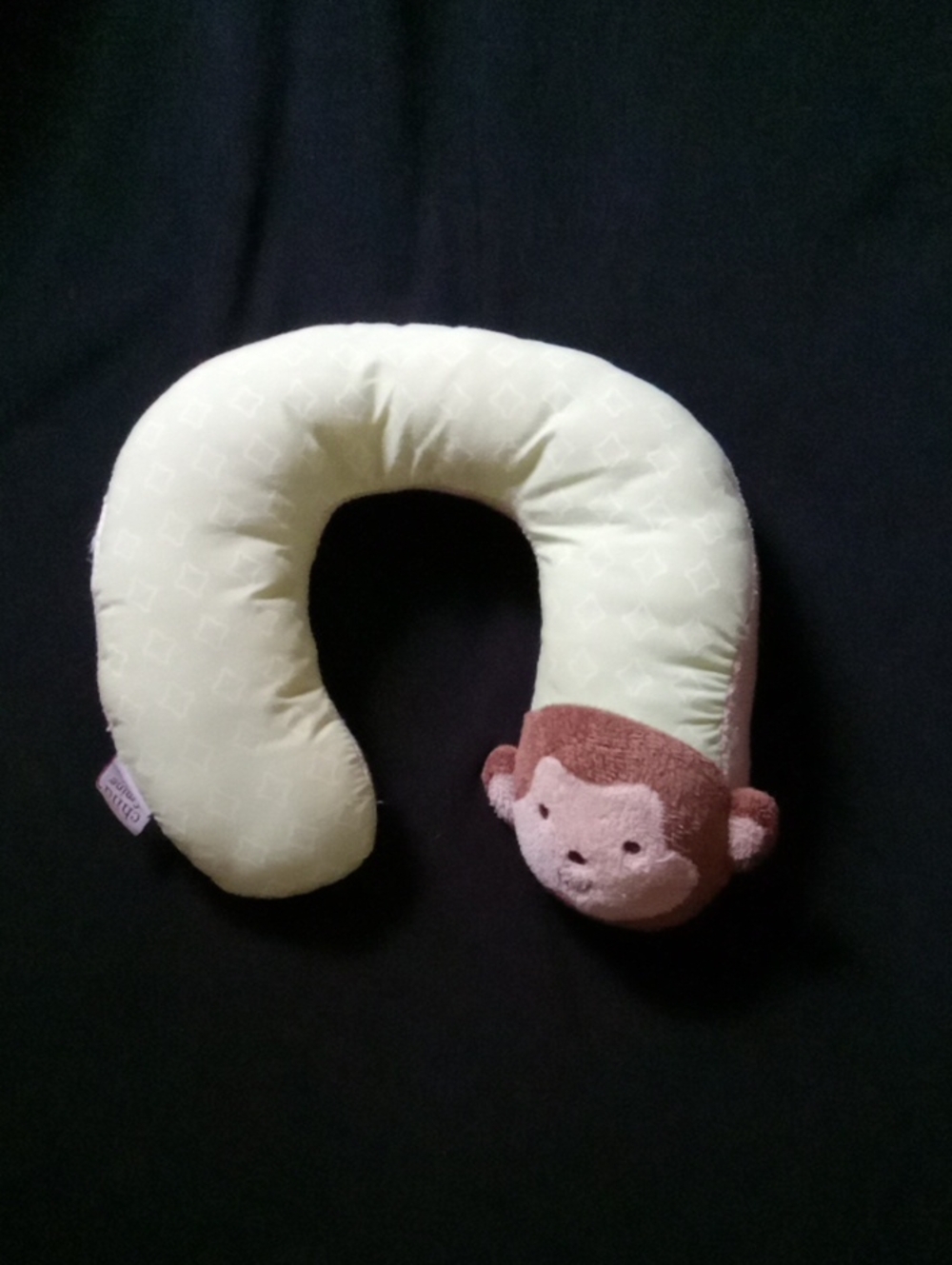 Plush Monkey Neck Pillow for Kids - Cream Brown